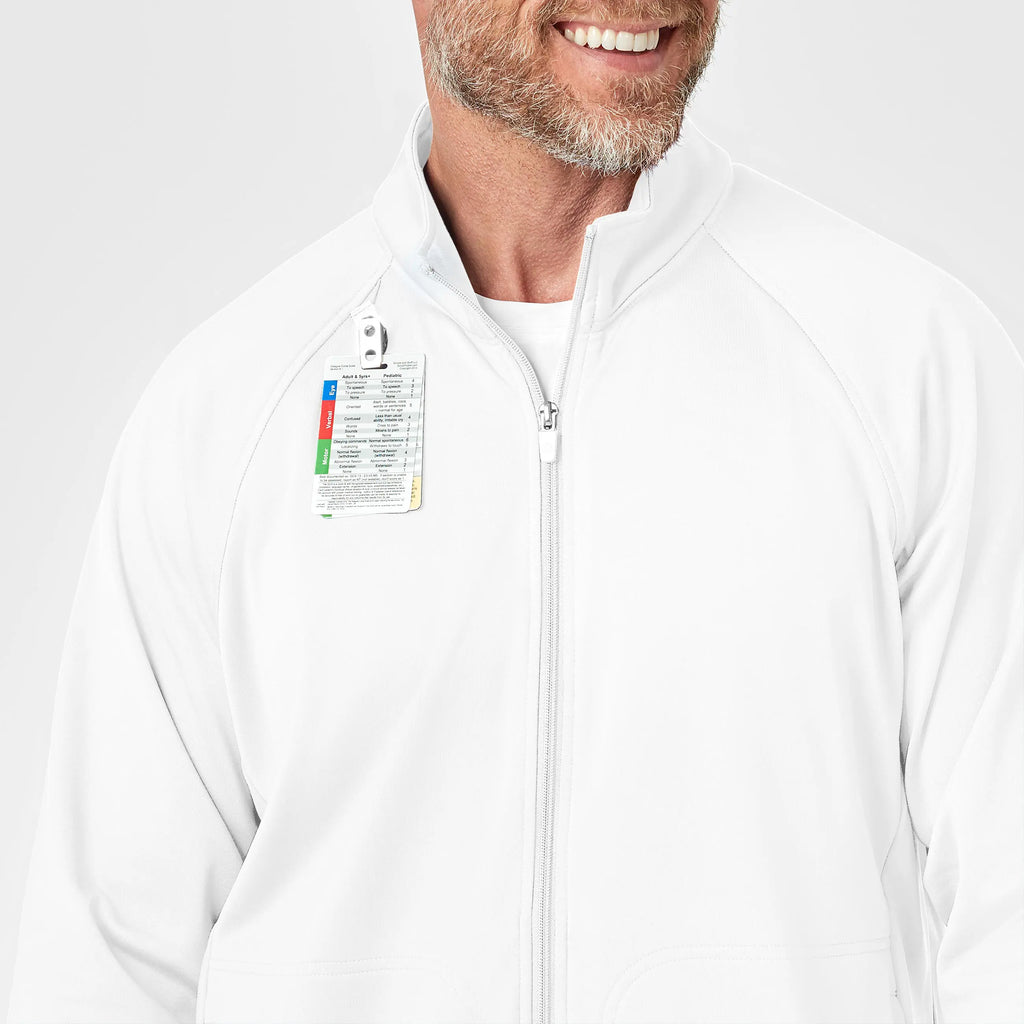 Wink Scrubs Men's Fleece Full Zip Jacket White | scrub-supply.com