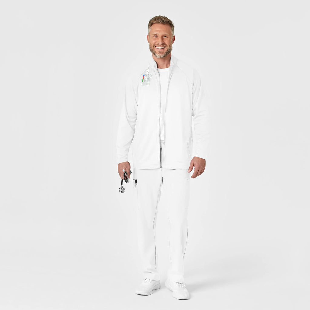 Wink Scrubs Men's Fleece Full Zip Jacket White | scrub-supply.com