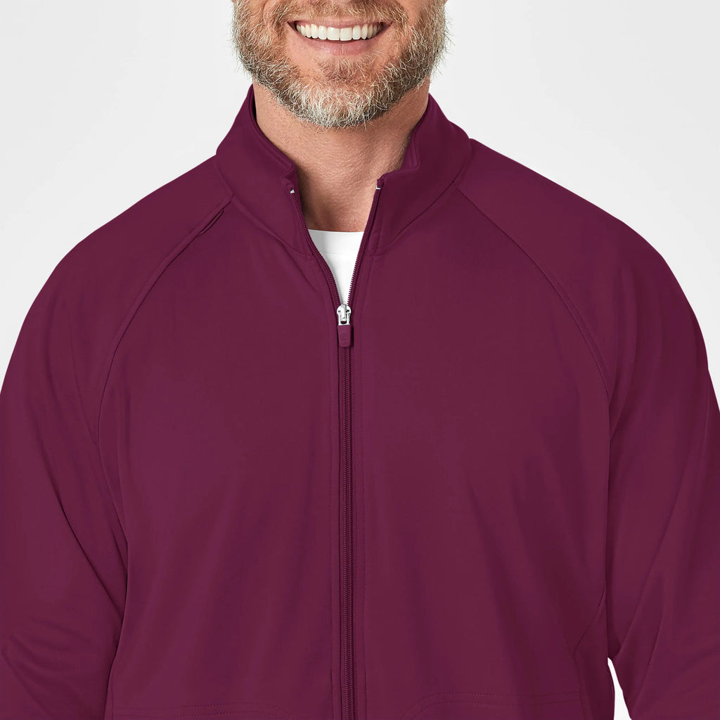 Wink Scrubs Men's Fleece Full Zip Jacket Wine | scrub-supply.com