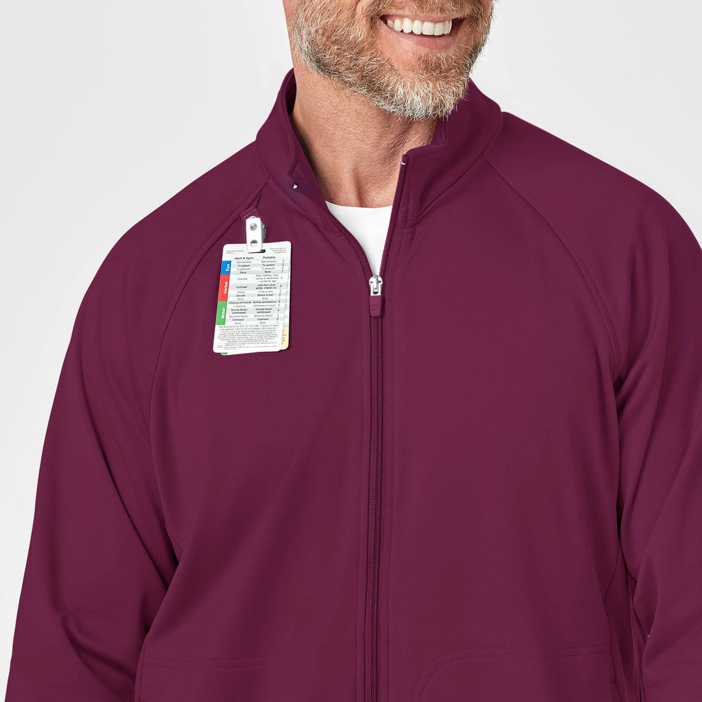 Wink Scrubs Men's Fleece Full Zip Jacket Wine | scrub-supply.com