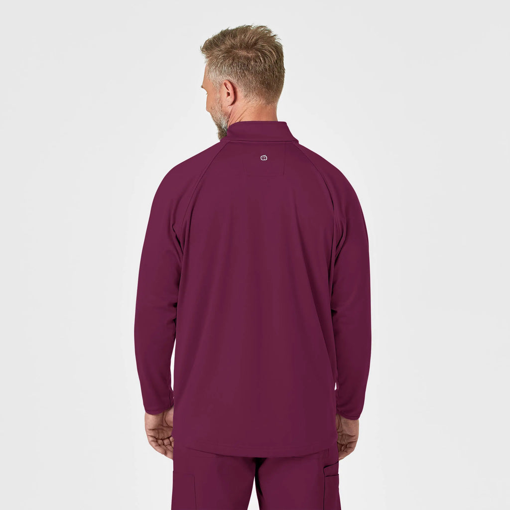 Wink Scrubs Men's Fleece Full Zip Jacket Wine | scrub-supply.com