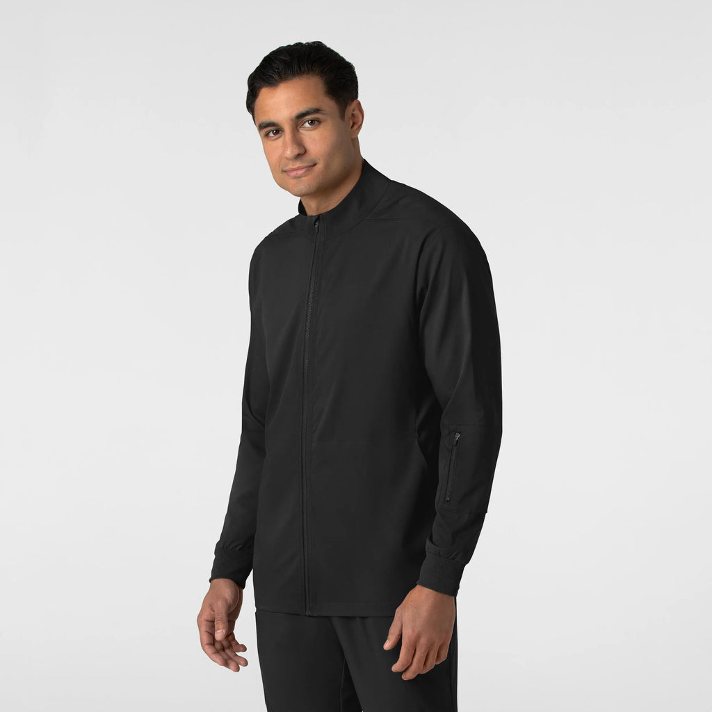 Wink Scrubs Men's Warm Up Jacket Black | scrub-supply.com