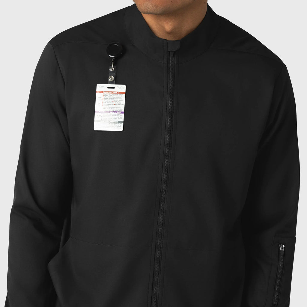 Wink Scrubs Men's Warm Up Jacket Black | scrub-supply.com