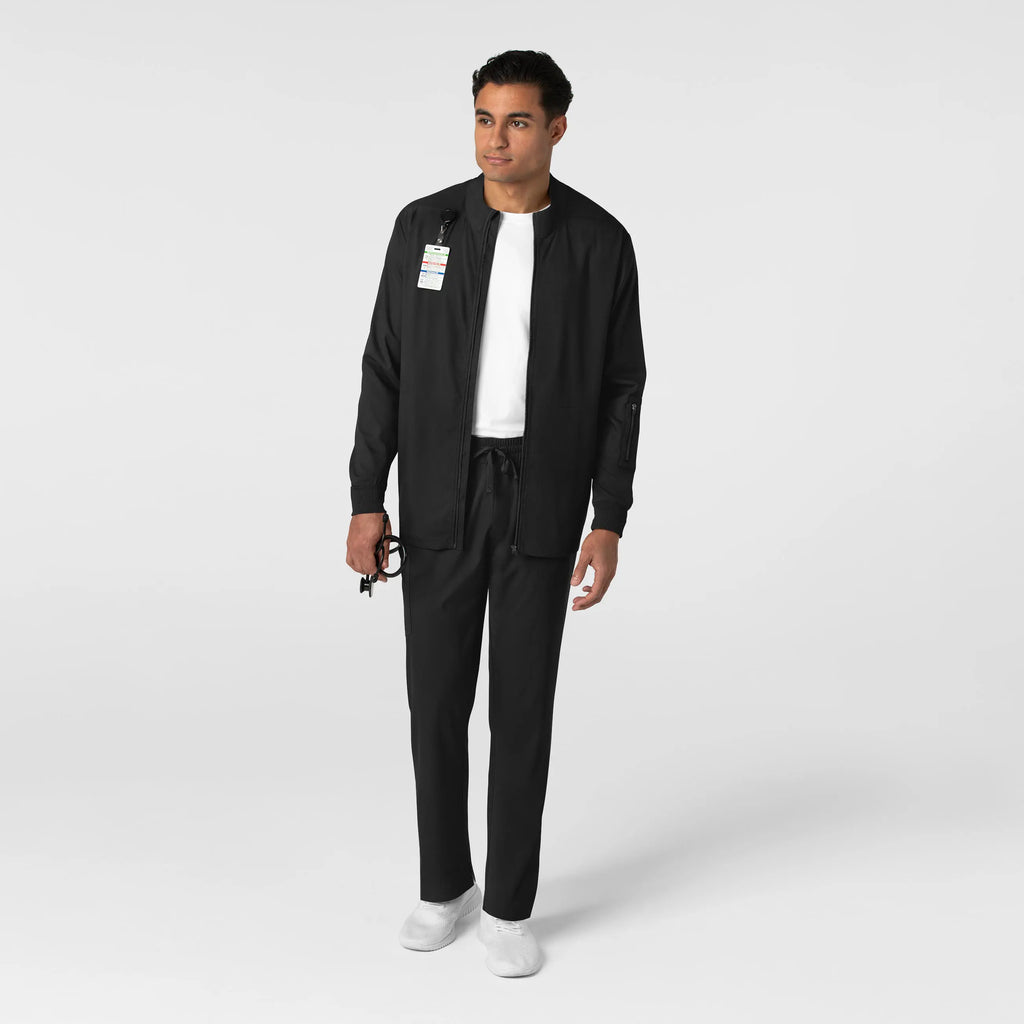 Wink Scrubs Men's Warm Up Jacket Black | scrub-supply.com