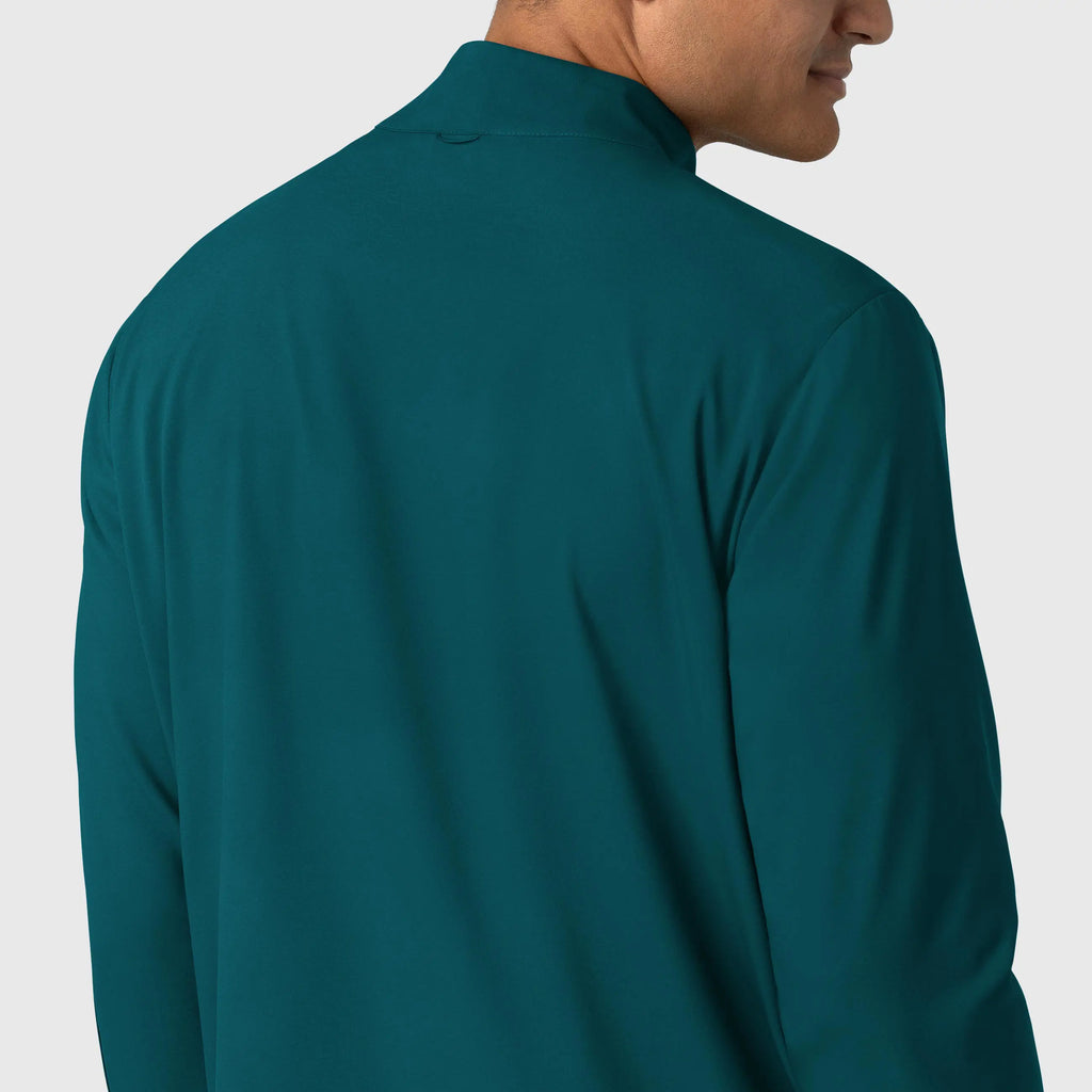 Wink Scrubs Men's Warm Up Jacket Caribbean Blue | scrub-supply.com