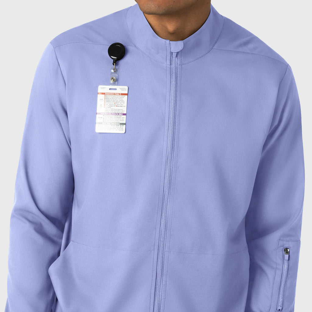 Wink Scrubs Men's Warm Up Jacket Ceil Blue | scrub-supply.com