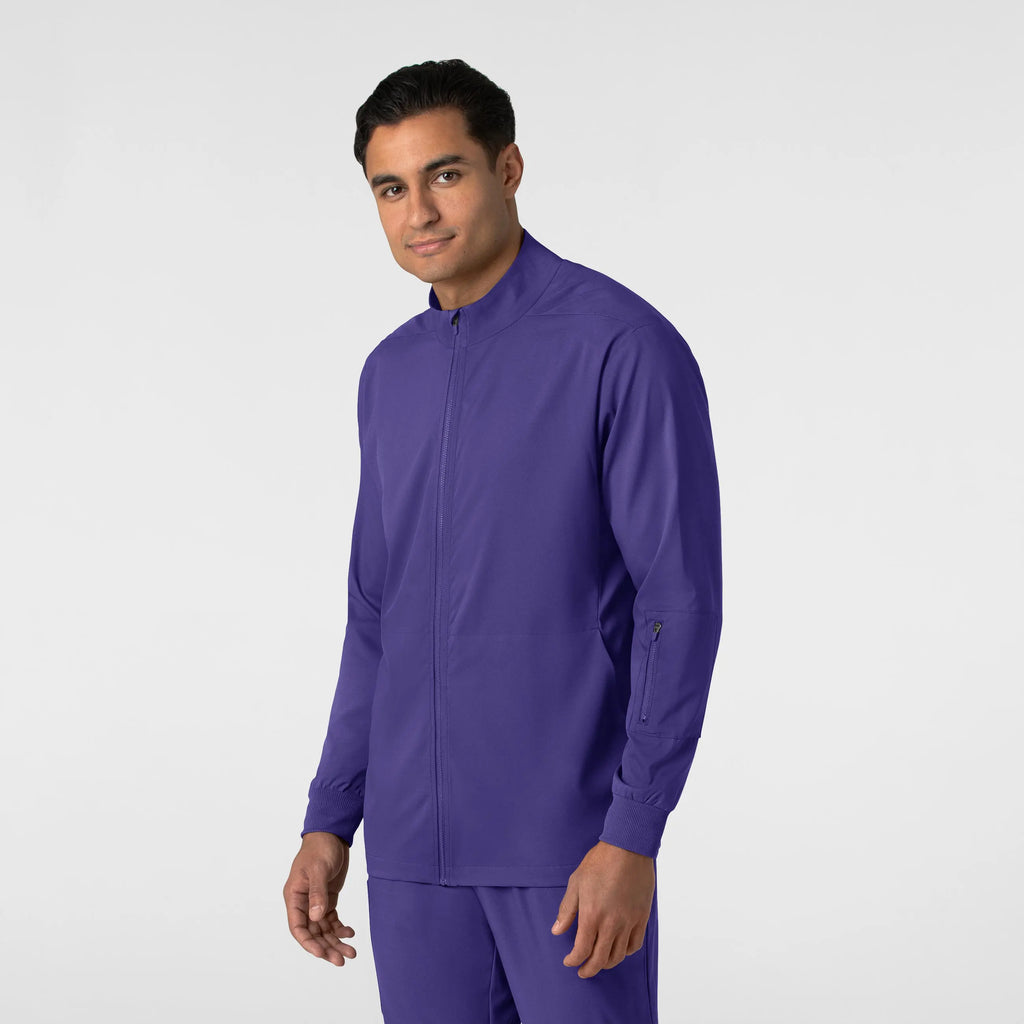 Wink Scrubs Men's Warm Up Jacket Grape | scrub-supply.com