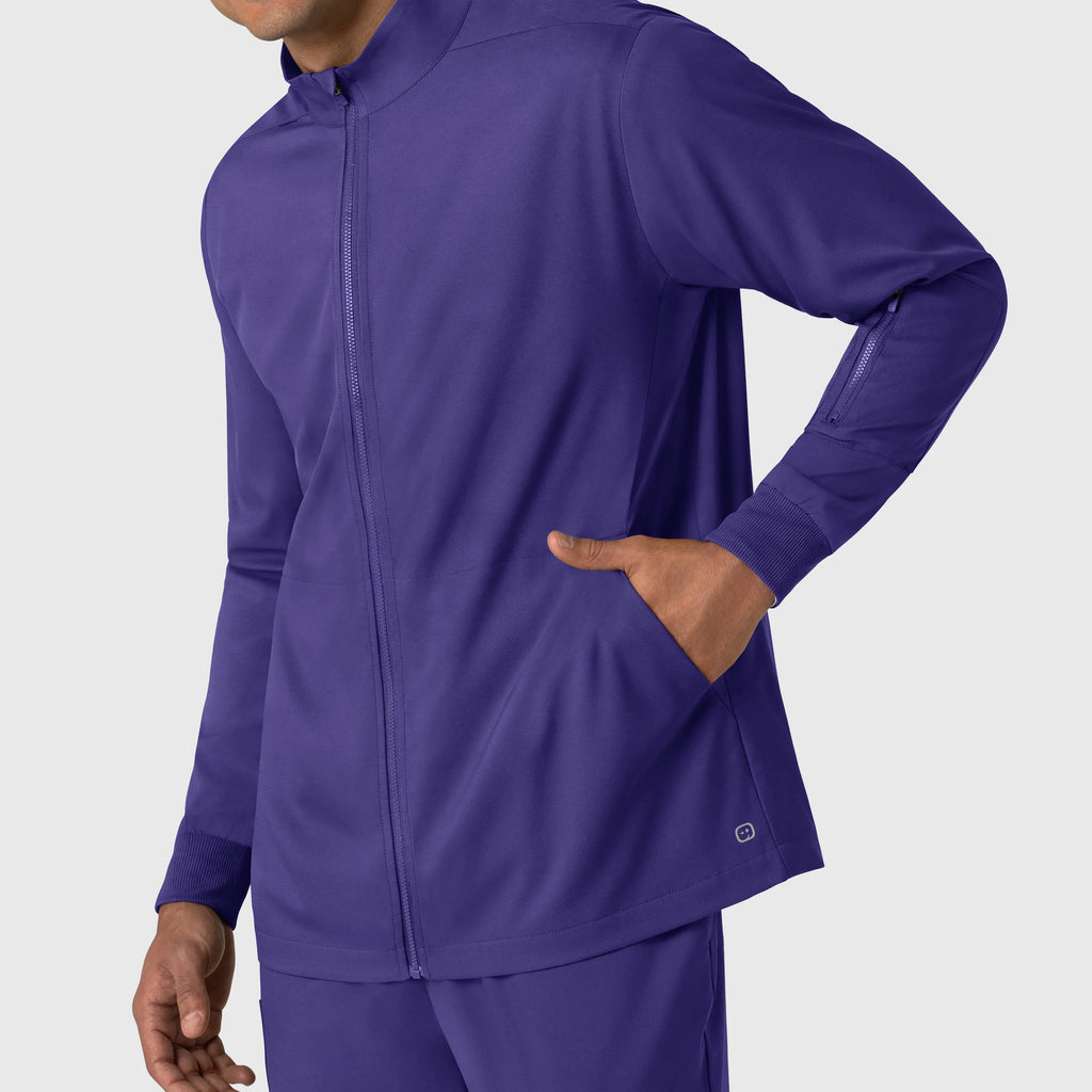 Wink Scrubs Men's Warm Up Jacket Grape | scrub-supply.com