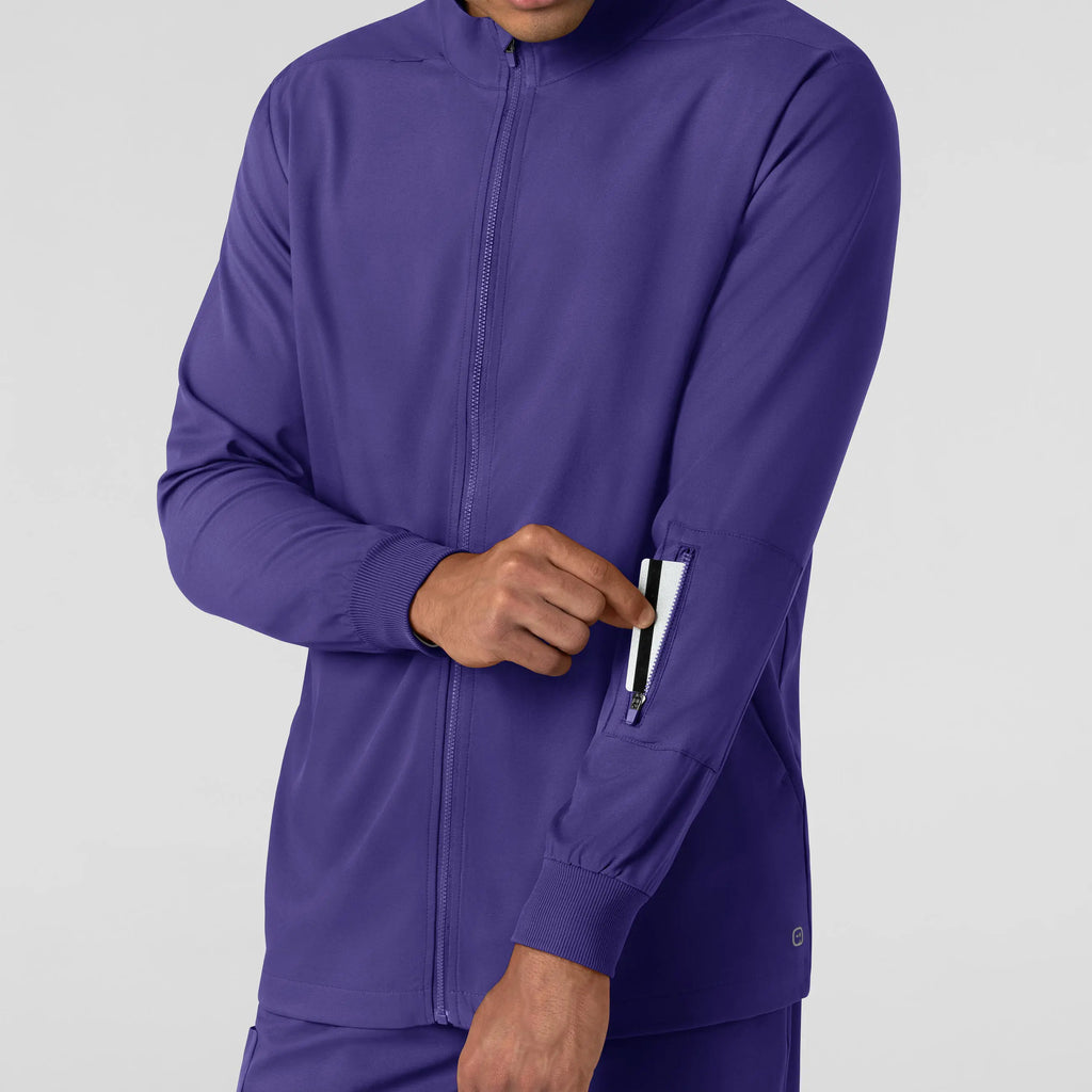 Wink Scrubs Men's Warm Up Jacket Grape | scrub-supply.com