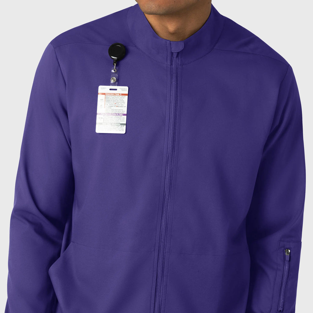 Wink Scrubs Men's Warm Up Jacket Grape | scrub-supply.com