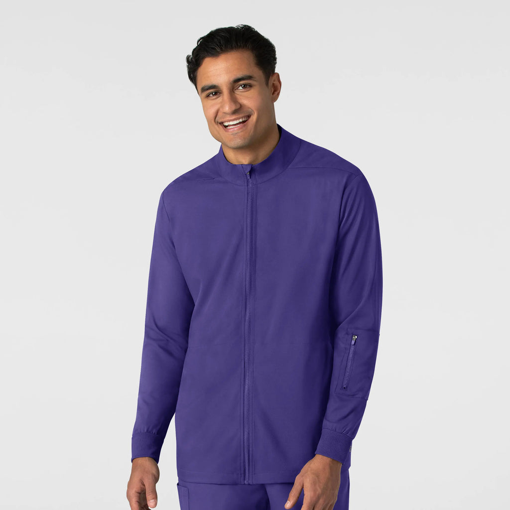 Wink Scrubs Men's Warm Up Jacket Grape | scrub-supply.com