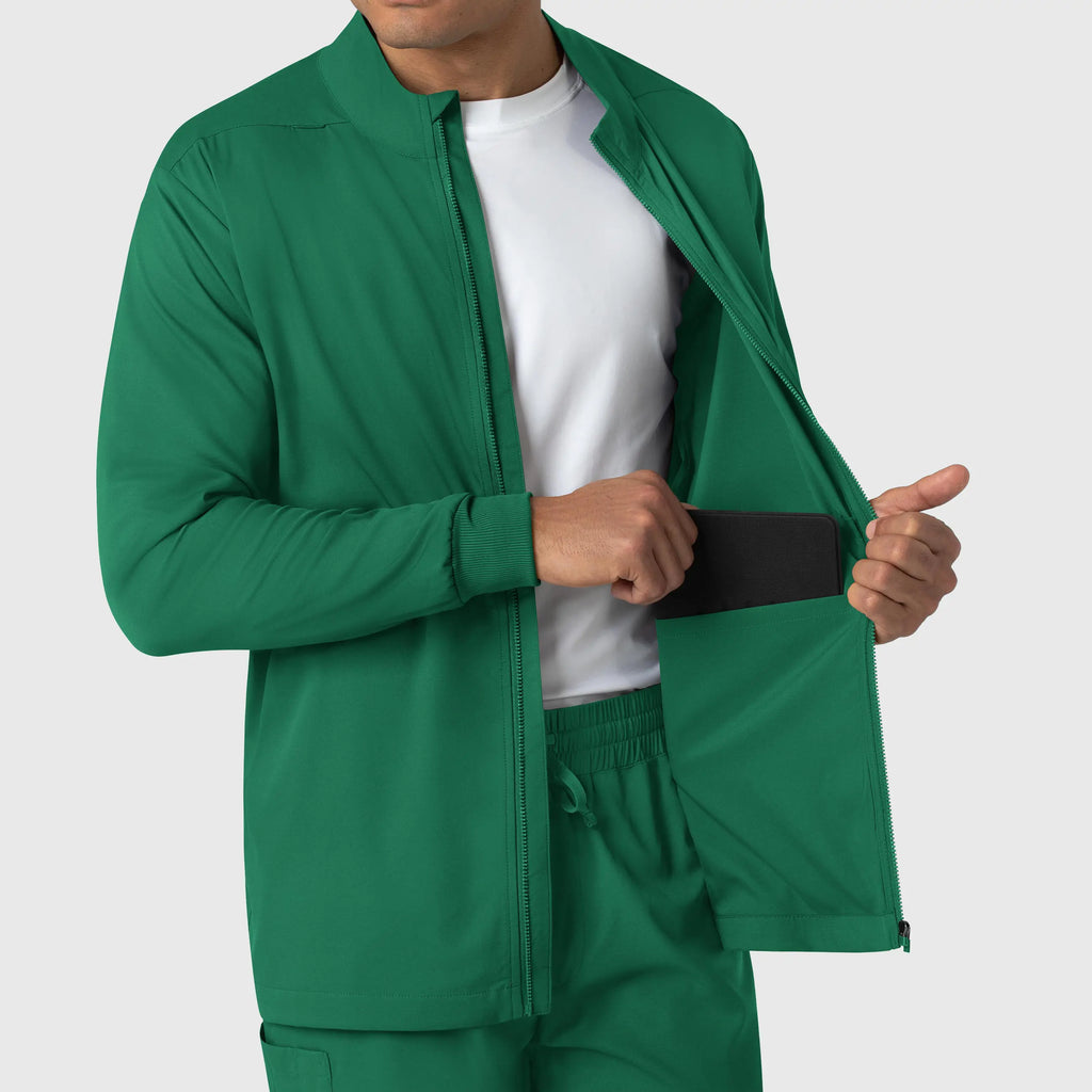 Wink Scrubs Men's Warm Up Jacket Hunter | scrub-supply.com