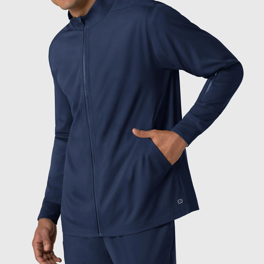 Wink Scrubs Men's Warm Up Jacket Navy | scrub-supply.com