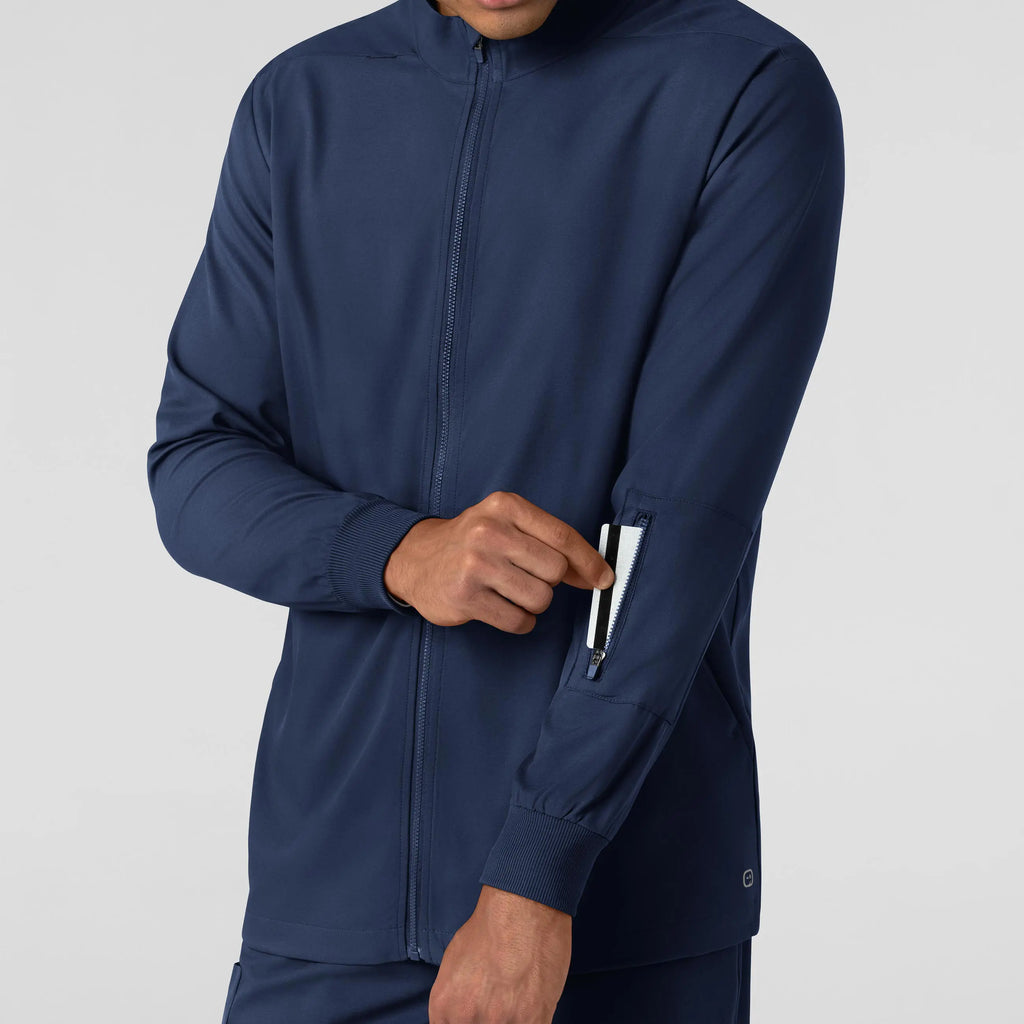 Wink Scrubs Men's Warm Up Jacket Navy | scrub-supply.com