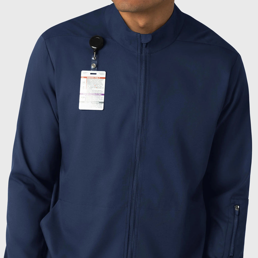 Wink Scrubs Men's Warm Up Jacket Navy | scrub-supply.com