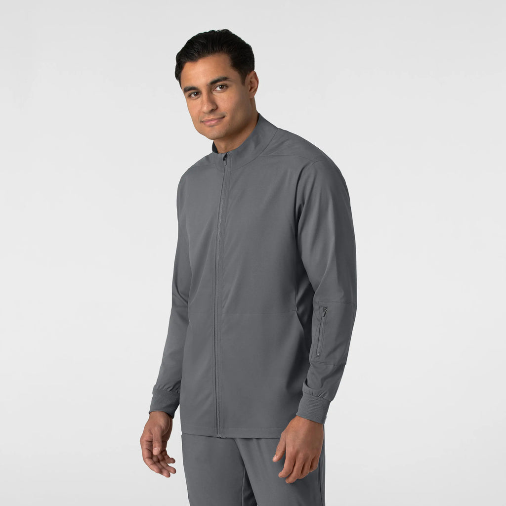 Wink Scrubs Men's Warm Up Jacket Pewter | scrub-supply.com