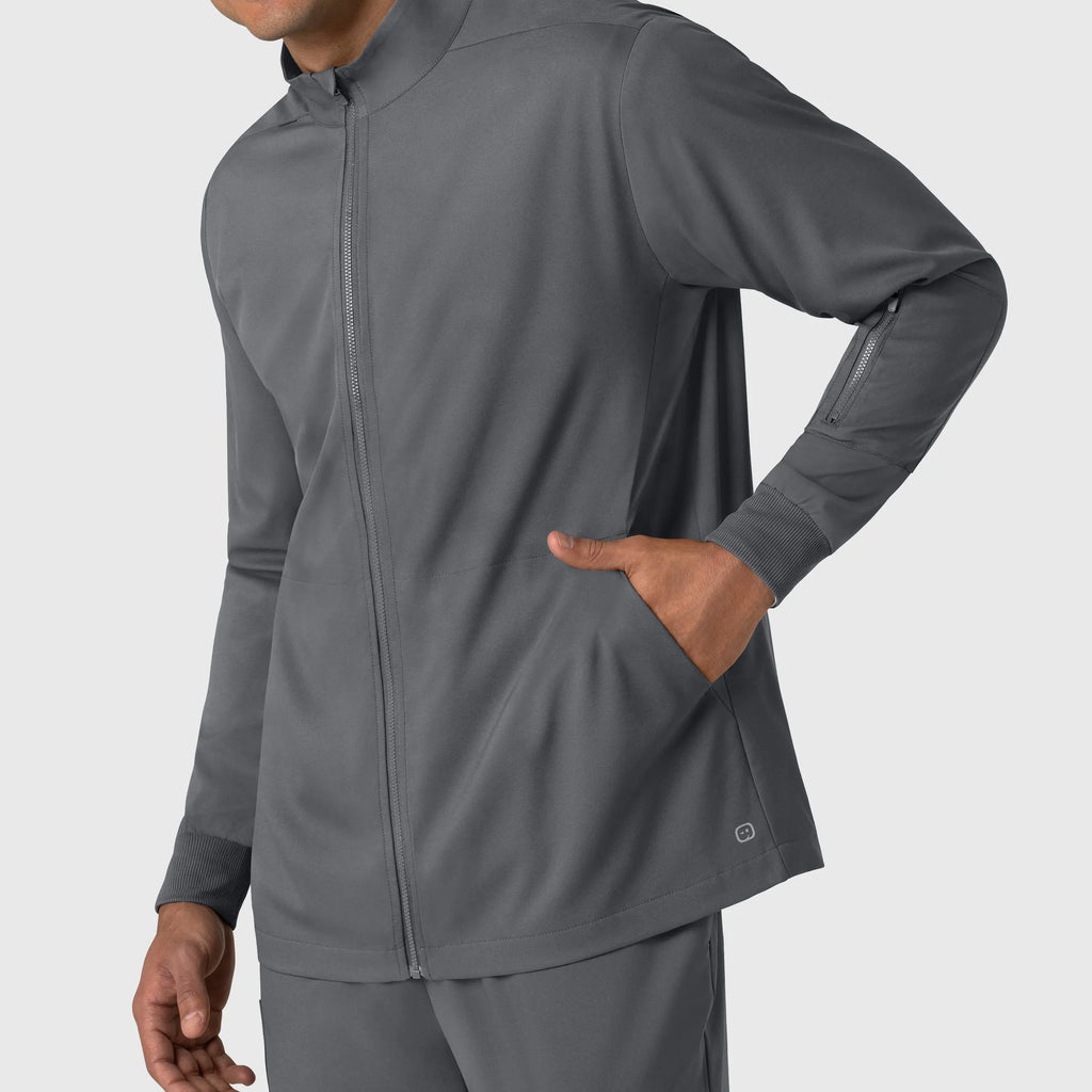 Wink Scrubs Men's Warm Up Jacket Pewter | scrub-supply.com