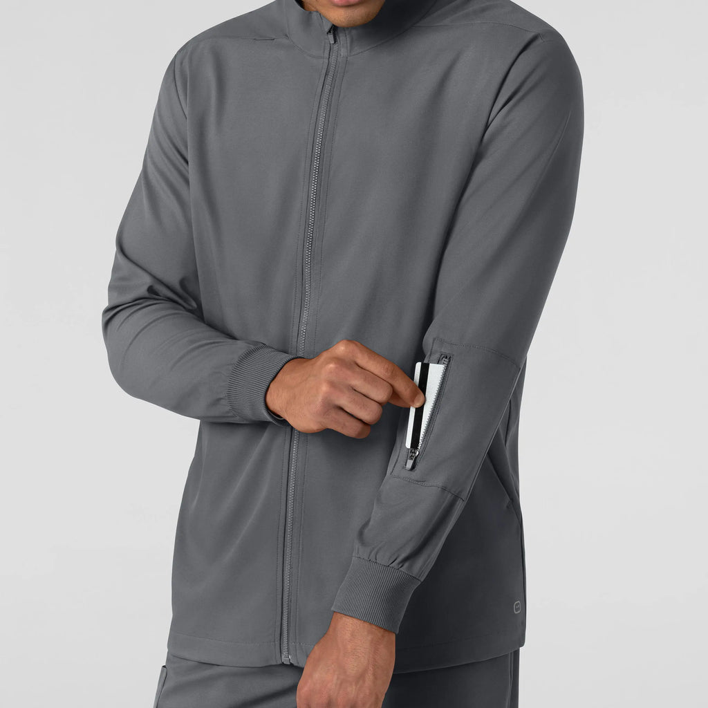 Wink Scrubs Men's Warm Up Jacket Pewter | scrub-supply.com