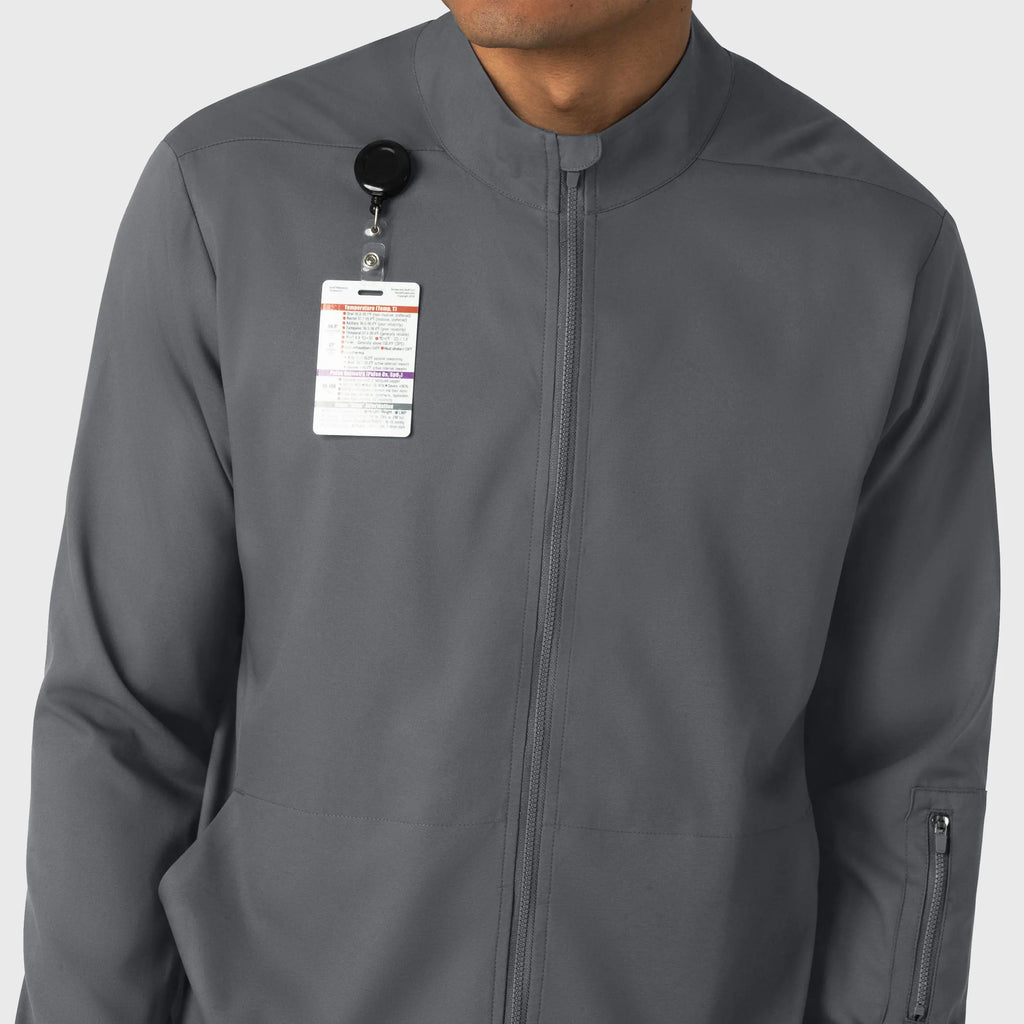 Wink Scrubs Men's Warm Up Jacket Pewter | scrub-supply.com