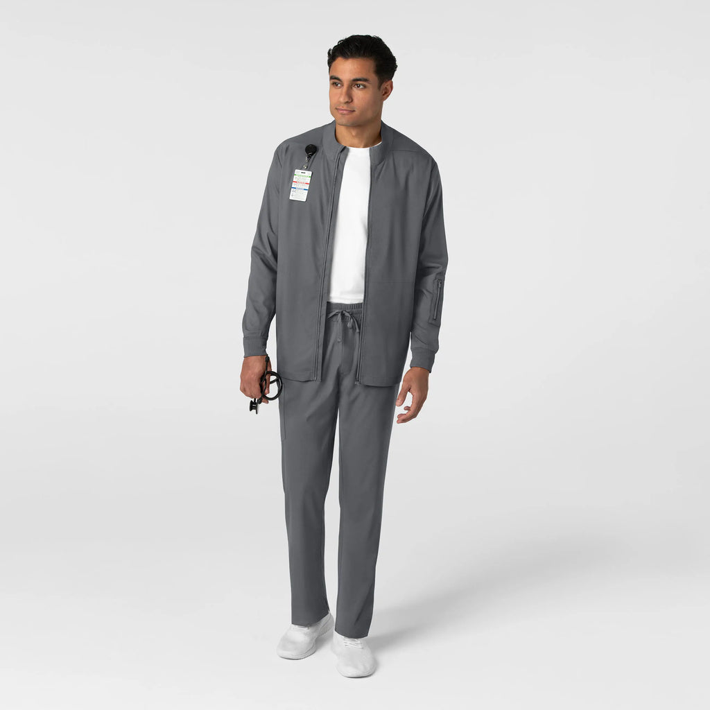 Wink Scrubs Men's Warm Up Jacket Pewter | scrub-supply.com