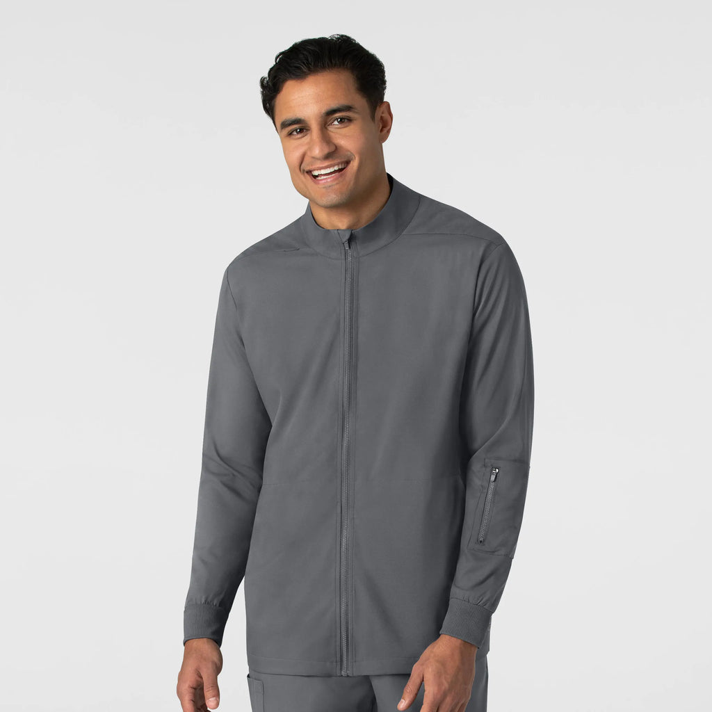 Wink Scrubs Men's Warm Up Jacket Pewter | scrub-supply.com