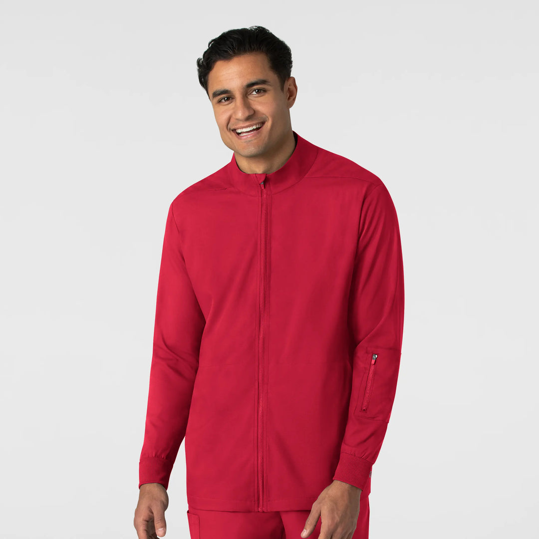 Wink Scrubs Men's Warm Up Scrub Jacket Red | scrub-supply.com