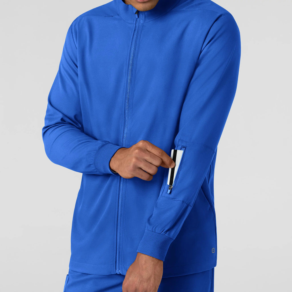 Wink Scrubs Men's Warm Up Jacket Royal Blue | scrub-supply.com