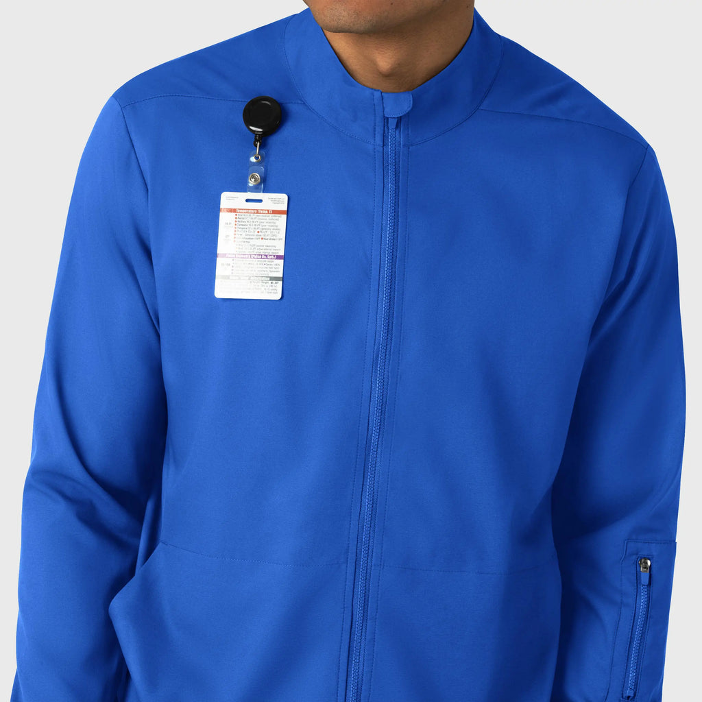 Wink Scrubs Men's Warm Up Jacket Royal Blue | scrub-supply.com