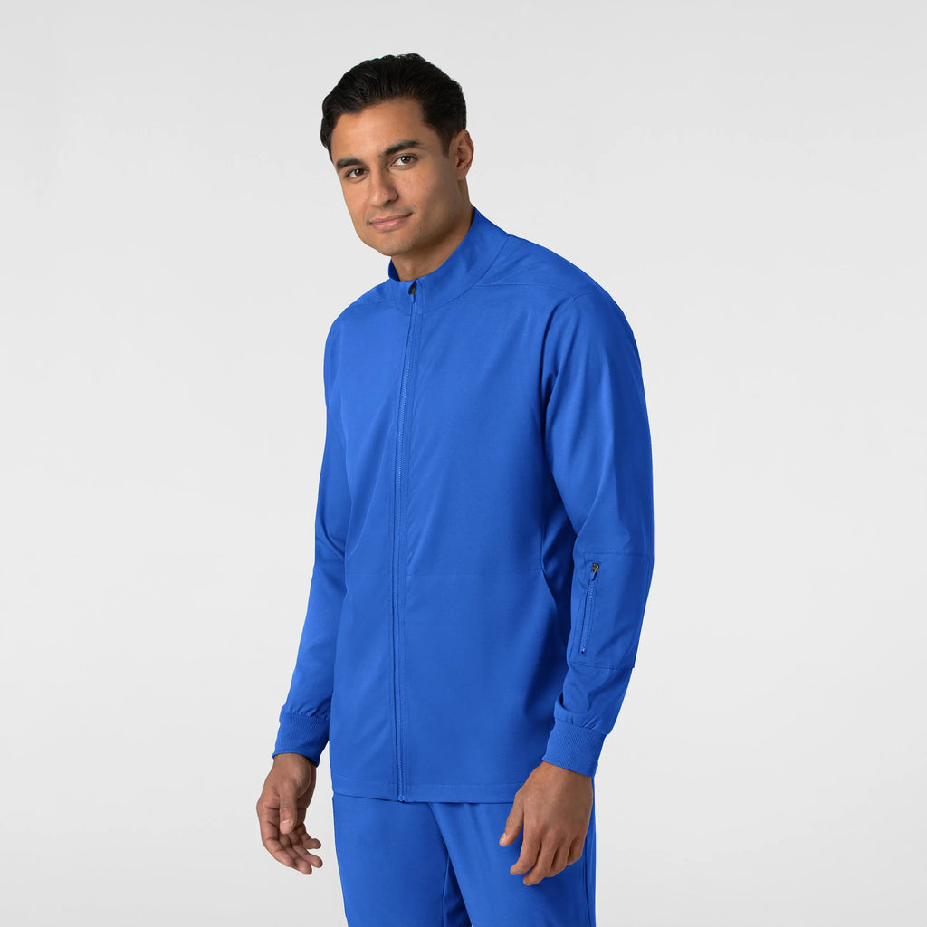 Wink Scrubs Men's Warm Up Jacket Royal Blue | scrub-supply.com