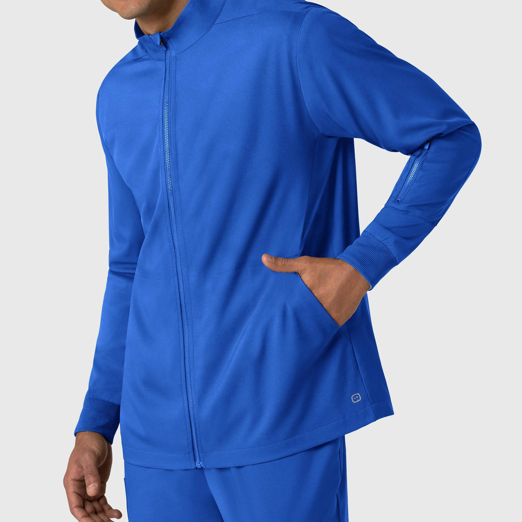 Wink Scrubs Men's Warm Up Jacket Royal Blue | scrub-supply.com