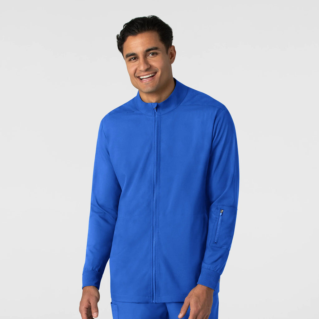 Wink Scrubs Men's Warm Up Jacket Royal Blue | scrub-supply.com