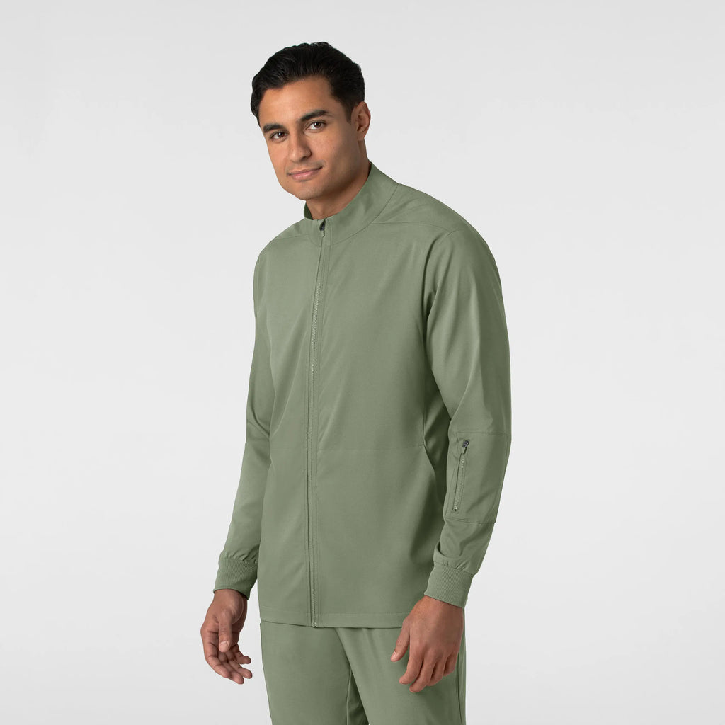 Wink Scrubs Men's Warm Up Jacket Sage | scrub-supply.com