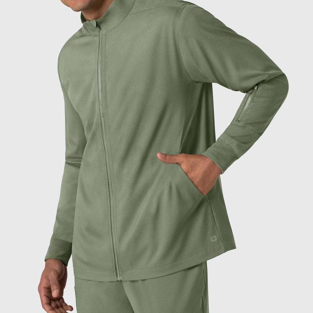 Wink Scrubs Men's Warm Up Jacket Sage | scrub-supply.com