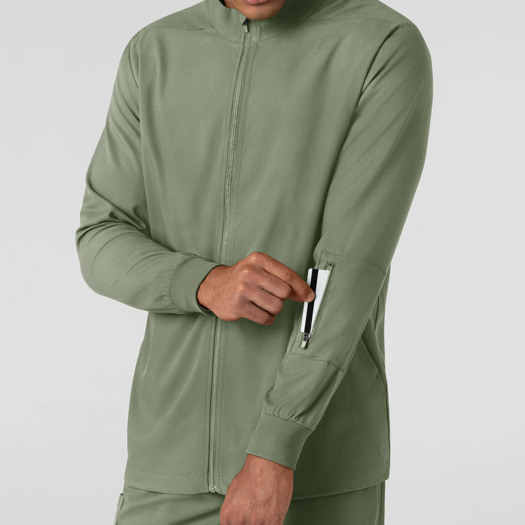 Wink Scrubs Men's Warm Up Jacket Sage | scrub-supply.com