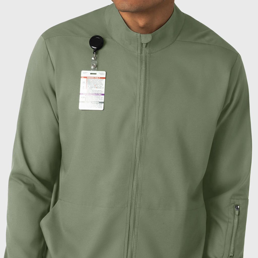 Wink Scrubs Men's Warm Up Jacket Sage | scrub-supply.com