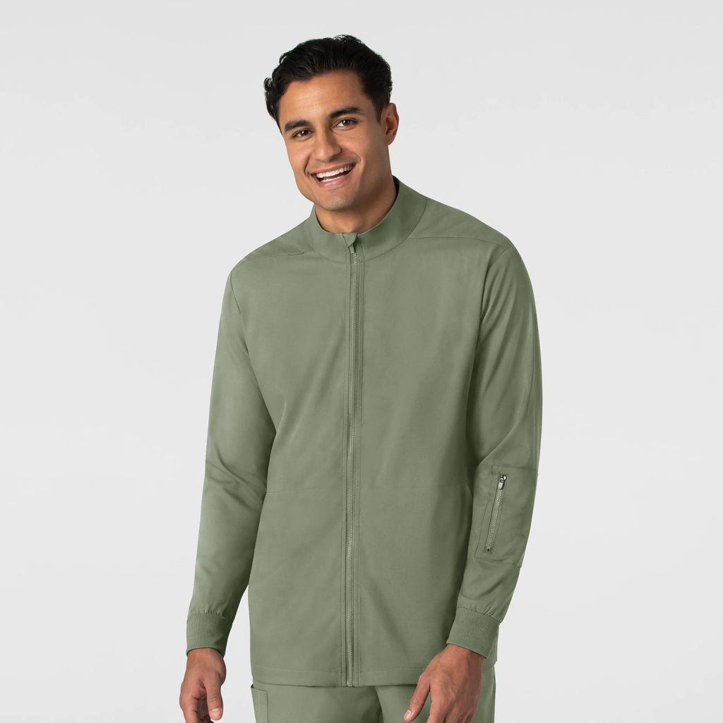 Wink Scrubs Men's Warm Up Jacket Sage | scrub-supply.com