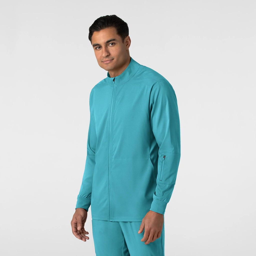 Wink Scrubs Men's Warm Up Jacket Teal | scrub-supply.com