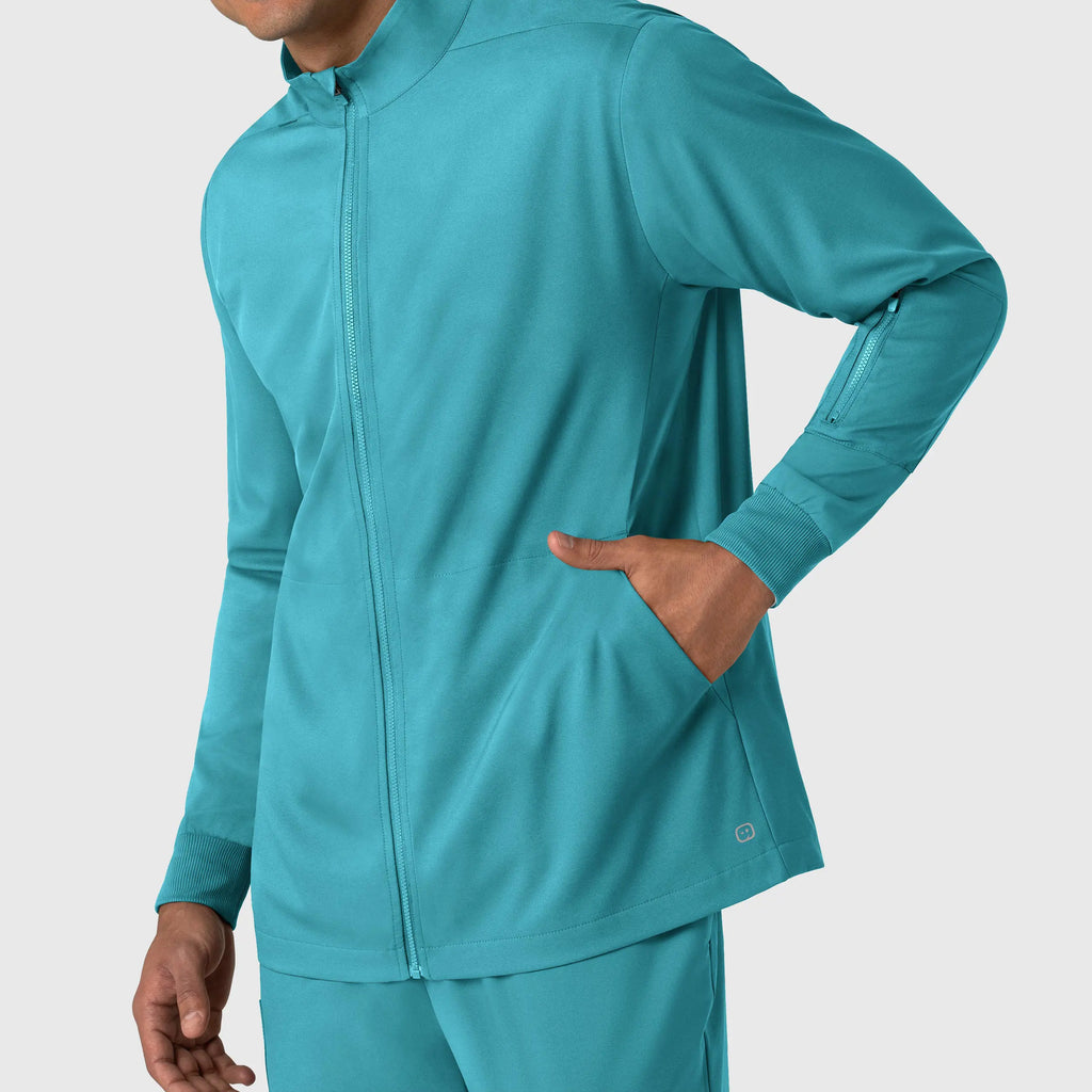 Wink Scrubs Men's Warm Up Jacket Teal | scrub-supply.com