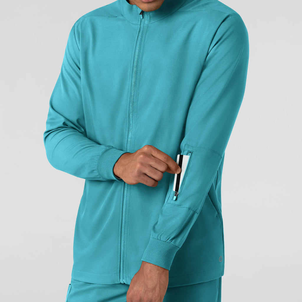 Wink Scrubs Men's Warm Up Jacket Teal | scrub-supply.com