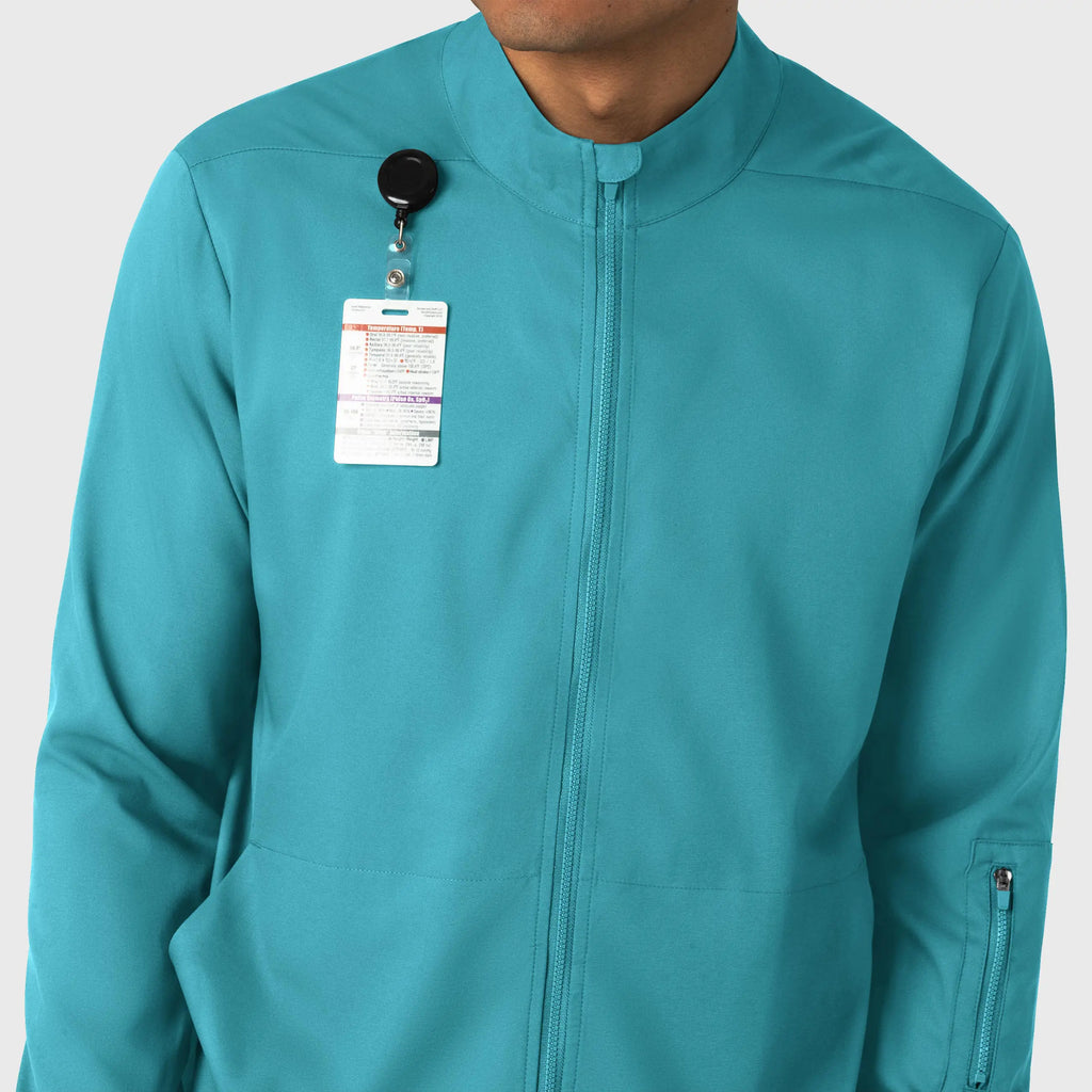 Wink Scrubs Men's Warm Up Jacket Teal | scrub-supply.com