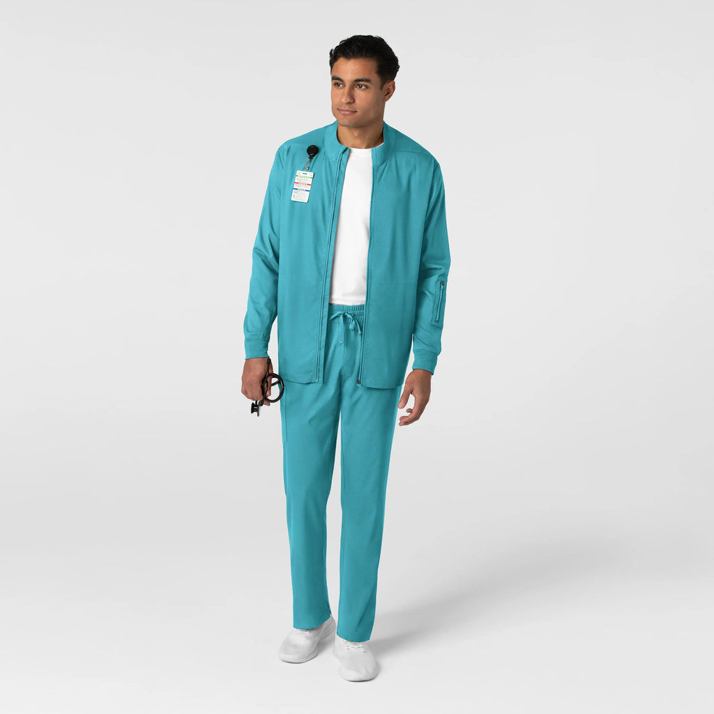 Wink Scrubs Men's Warm Up Jacket Teal | scrub-supply.com