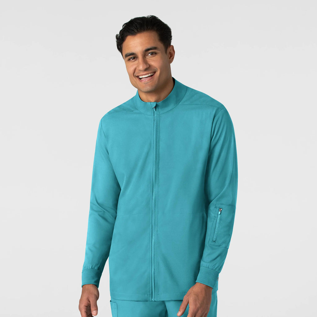 Wink Scrubs Men's Warm Up Jacket Teal | scrub-supply.com