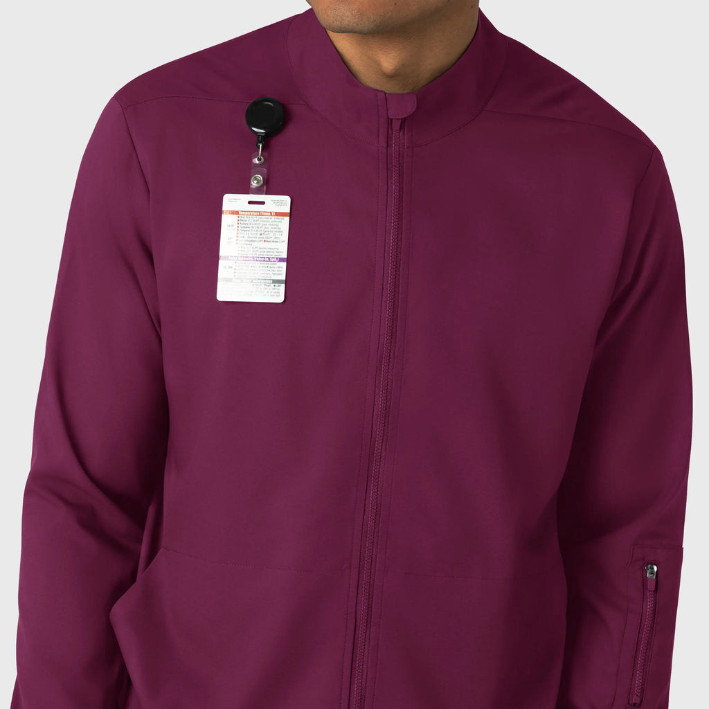 Wink Scrubs Men's Warm Up Jacket Wine | scrub-supply.com