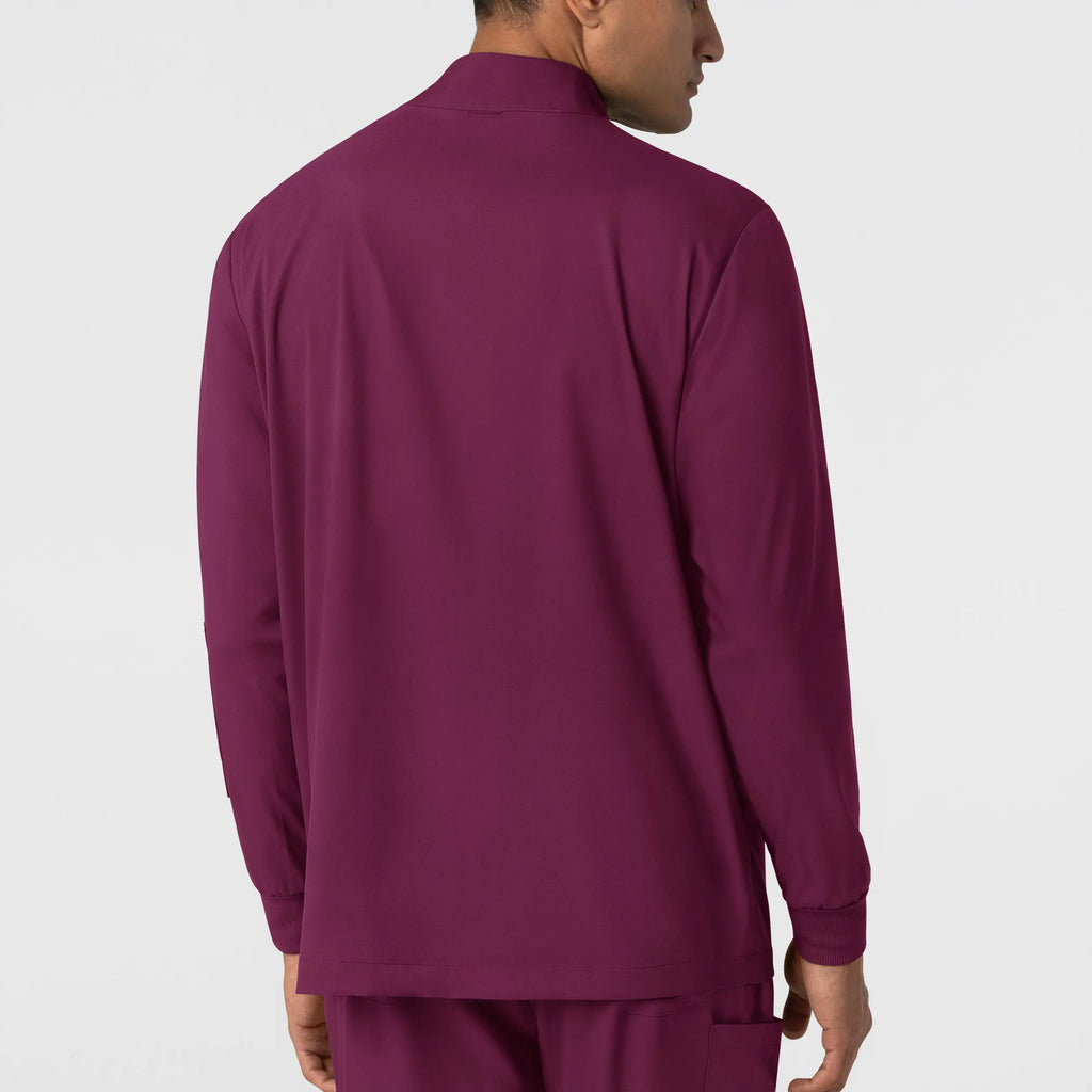 Wink Scrubs Men's Warm Up Jacket Wine | scrub-supply.com