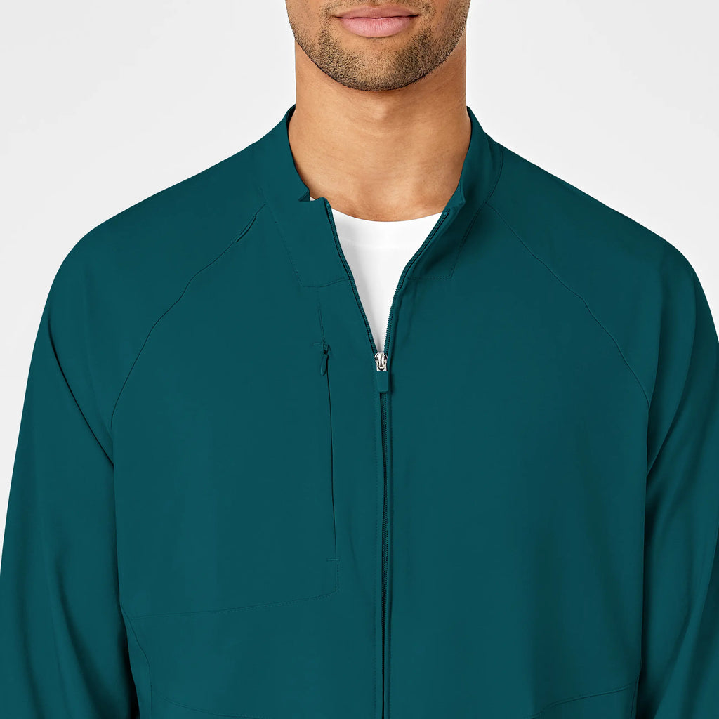 Wink Scrubs Men's Zip Front Warm Up Jacket Caribbean Blue | scrub-supply.com