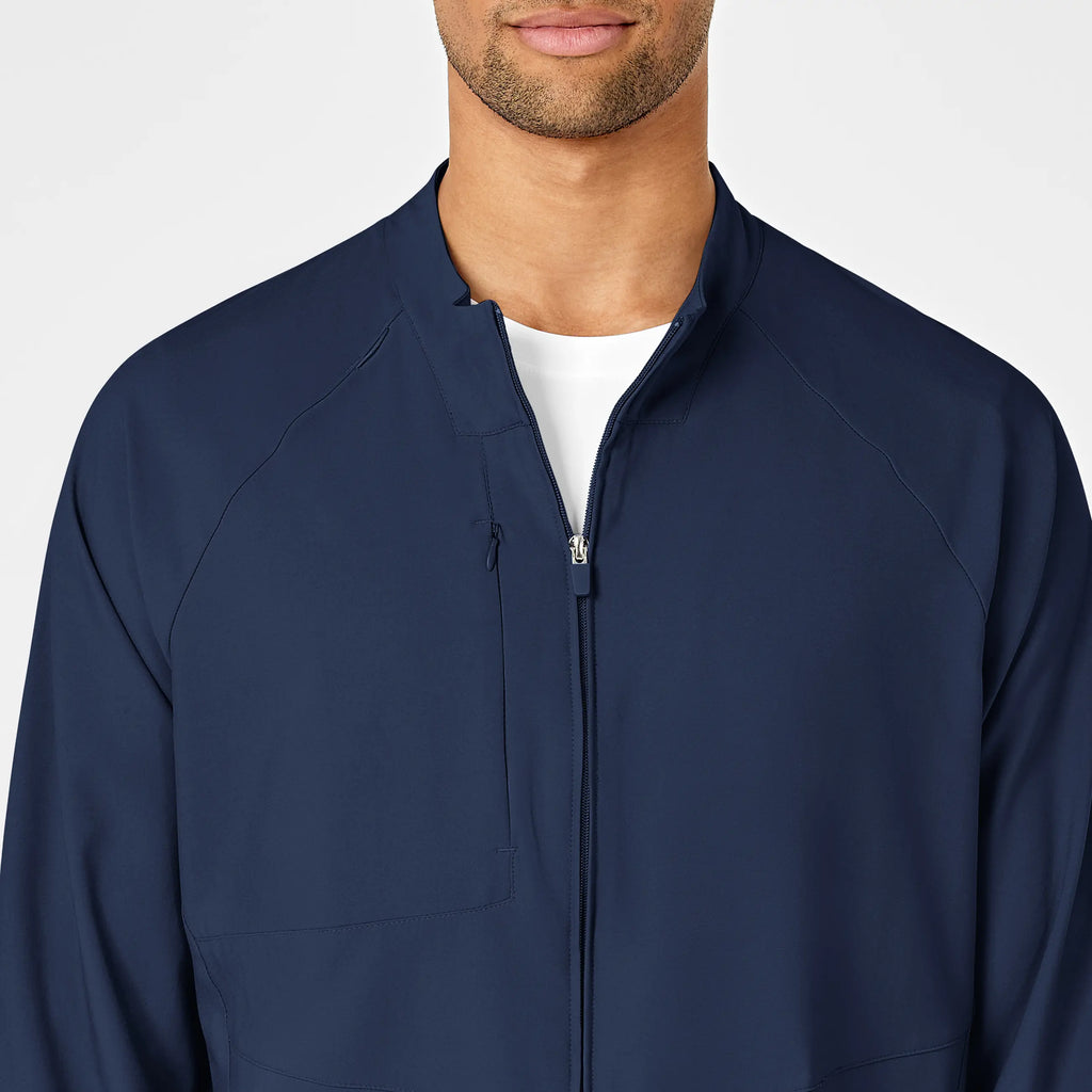 Wink Scrubs Men's Zip Front Warm Up Jacket Navy | scrub-supply.com