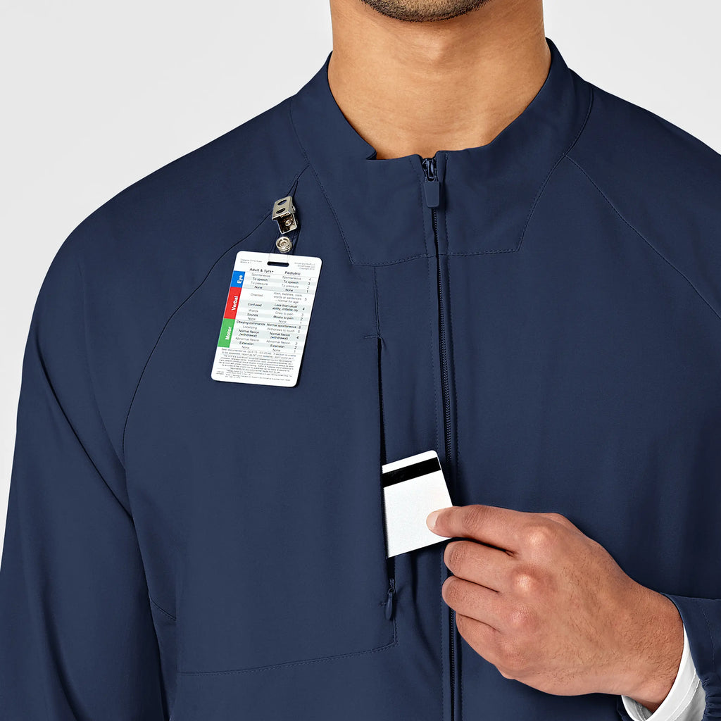 Wink Scrubs Men's Zip Front Warm Up Jacket Navy | scrub-supply.com