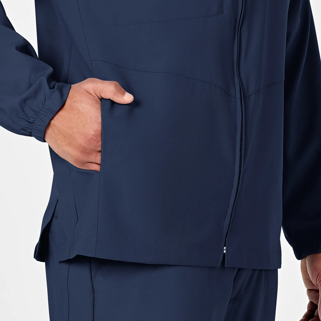 Wink Scrubs Men's Zip Front Warm Up Jacket Navy | scrub-supply.com