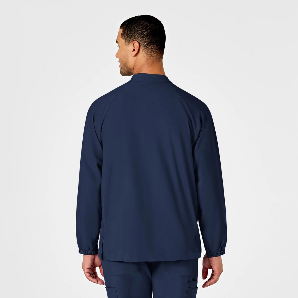 Wink Scrubs Men's Zip Front Warm Up Jacket Navy | scrub-supply.com