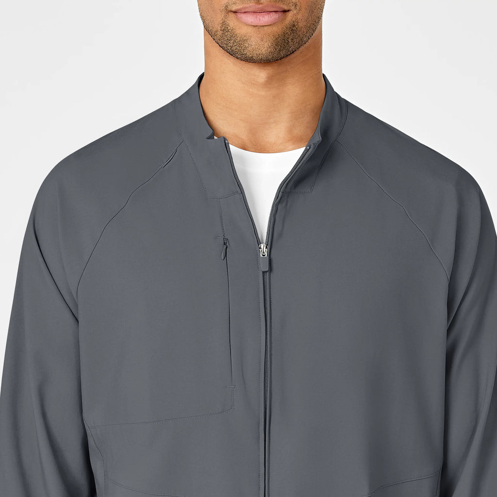 Wink Scrubs Men's Zip Front Warm Up Jacket Pewter | scrub-supply.com